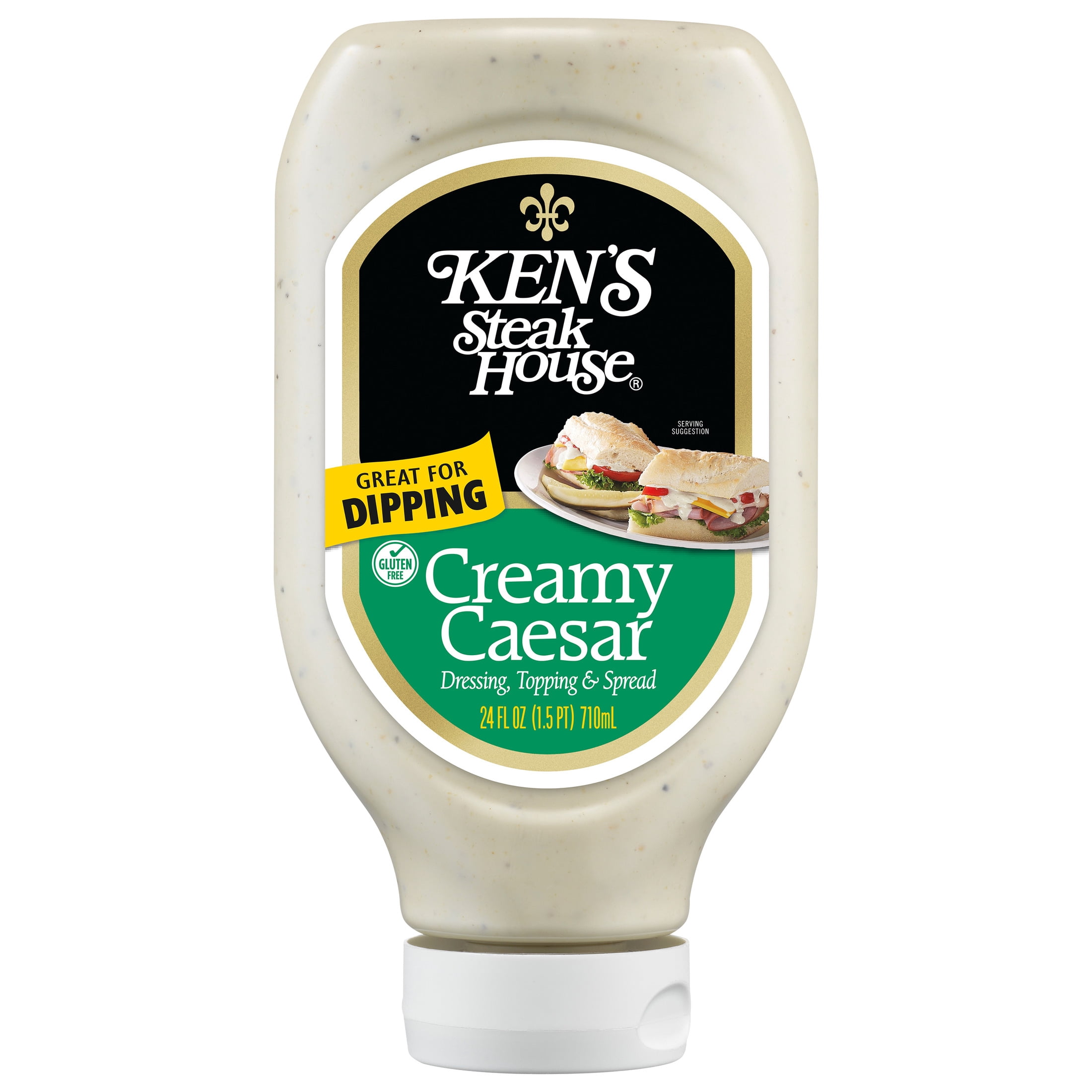 (6 pack) Ken's Steak House® Creamy Caesar Salad Dressing, Topping & Spread 24 fl oz