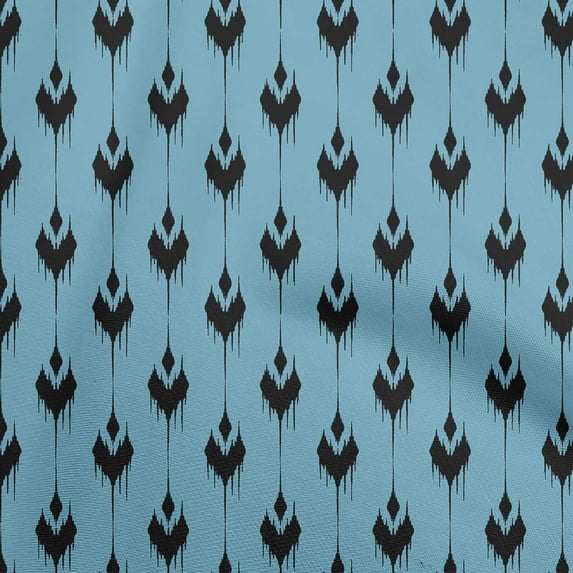 oneOone Cotton Flex Medium Blue Fabric Asian Ikat Craft Projects Decor Fabric Printed By The Yard 40 Inch Wide