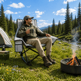 thumbnail image 3 of PNKKODW XL Heated Rocking Camping Chair for Adults,Comfort Outdoor Rocker,3 Heat Levels,Cup Holder,600D Oxford,Heavy Duty 330 lbs,Folding Chair with Back Support,Gray, 3 of 13