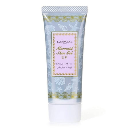 Canmake Mermaid Skin Gel UV SPF50+ PA++++ for Face and Body, 01 Clear, 1.4 oz