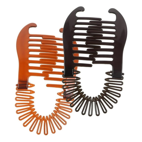 LQQBOX 2 Pcs Banana Hair Clips for Women, Non Slip Fishtail Hair Clincher Comb Claw Ponytail Holder Hair Accessories for Parties