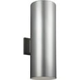 thumbnail image 1 of Sea Gull Cylinders 2-Light 18" Outdoor Wall Light in Painted Brushed Nickel, 1 of 2