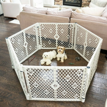 MyPet Paws Petyard 6-Panel Plastic Indoor and Outdoor Playpen for Dogs, Gray