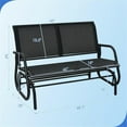 thumbnail image 2 of Pemberly Row Patio Swing Glider Bench Loveseat Rocking Chair Black, 2 of 8