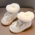 thumbnail image 5 of Owordtank Girls Snow Boots Warm Winter Fuzzy Short Boots Insulated Sparkling Sequin Outdoor Boots for Toddler Little/Big Kids, 5 of 7