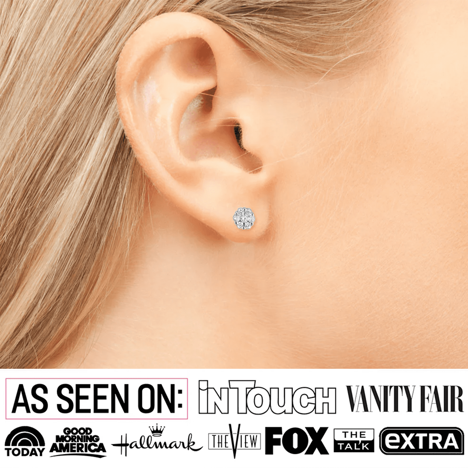 Cate & Chloe Nova 18k Yellow Gold Plated Cluster Stud Earrings with Simulated Diamonds Crystals for Women