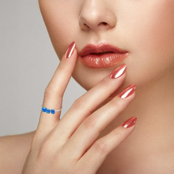 Anxiety Rings Anxiety Ring Single Coil Spiral, Beads Rotate Freely, Anxiety Bead Ring, Suitable for Female