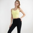 thumbnail image 6 of Women's V-Neck Cropped Tank Top with Spaghetti Straps and Built-In Bra for Yoga and Everyday Comfort - X Large, Yellow, 6 of 7