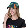 thumbnail image 6 of Kdxio Unisex Cartoon dinosaur Pattern Baseball Cap Unisex Washed Classic Adjustable Hat, 6 of 7