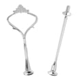 thumbnail image 1 of Multi tiers Cake Tray Stand Handle Fruit Plate Hardware Fitting Holder(2-tiers Crown Silver), 1 of 3