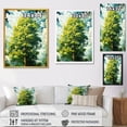 thumbnail image 4 of Designart "Essence of Sunny American Basswood Tree in Green I" Landscapes Framed Wall Art - Country White Tree Entryway Framed Wall Art, 4 of 6