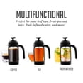 thumbnail image 3 of OVENTE Cafetera de prensa francesa de 12 onzas, prensa de té, vidrio de borosilicato resistente al calor con sistema de acero inoxidable de 4 filtros, jarra portátil sin BPA, perfecta para preparación, 3 of 5