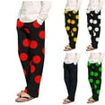 thumbnail image 4 of Polka Dot Casual Beach Pants for Men Baggy Straight Wide Leg Lounge Pants with Pockets Workout Fitness Athletic Sports Pants, 4 of 5