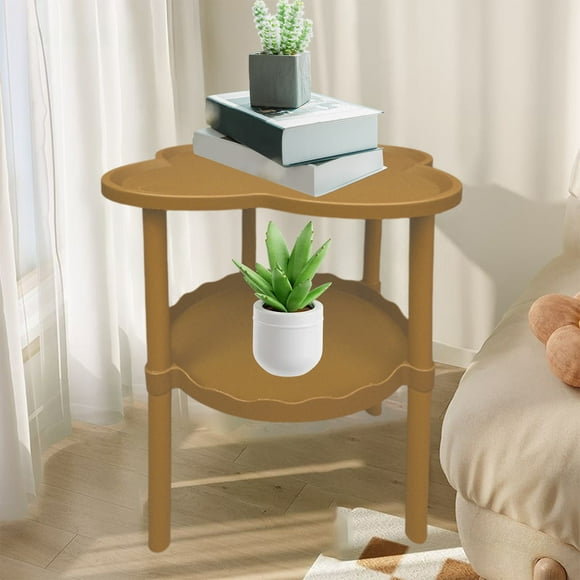 Mesa auxiliar pequeña para sofá con ruedas, carrito rodante de 4 niveles para refrigerios en la sala de estar, organizador de almacenamiento para dormitorio con estantes abiertos para fácil