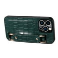 thumbnail image 4 of iPhone 13 Pro Max 6.7 Inch DW Wristband Hand Strap Case, Hidden Card Slot Soft TPU Slim Drop Shock Resistant Phone Cover Case  iPhone 13 Pro Max, Darkgreen, 4 of 5