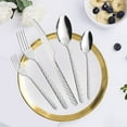 thumbnail image 5 of Dtchengua Gold Silverware Set,Stainless Steel Twists Handle Cutlery Western Steak Knife Fork And Spoon Set Twisted Rope Embossed Floral Cutlery Spoonkitchen utensils set, 5 of 6