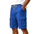 thumbnail image 4 of DagobertNiko Cargo Shorts for Men Elastic Waist Drawstring Shorts Quick Dry Loose Fitted Summer Shorts with Pockets, 4 of 6