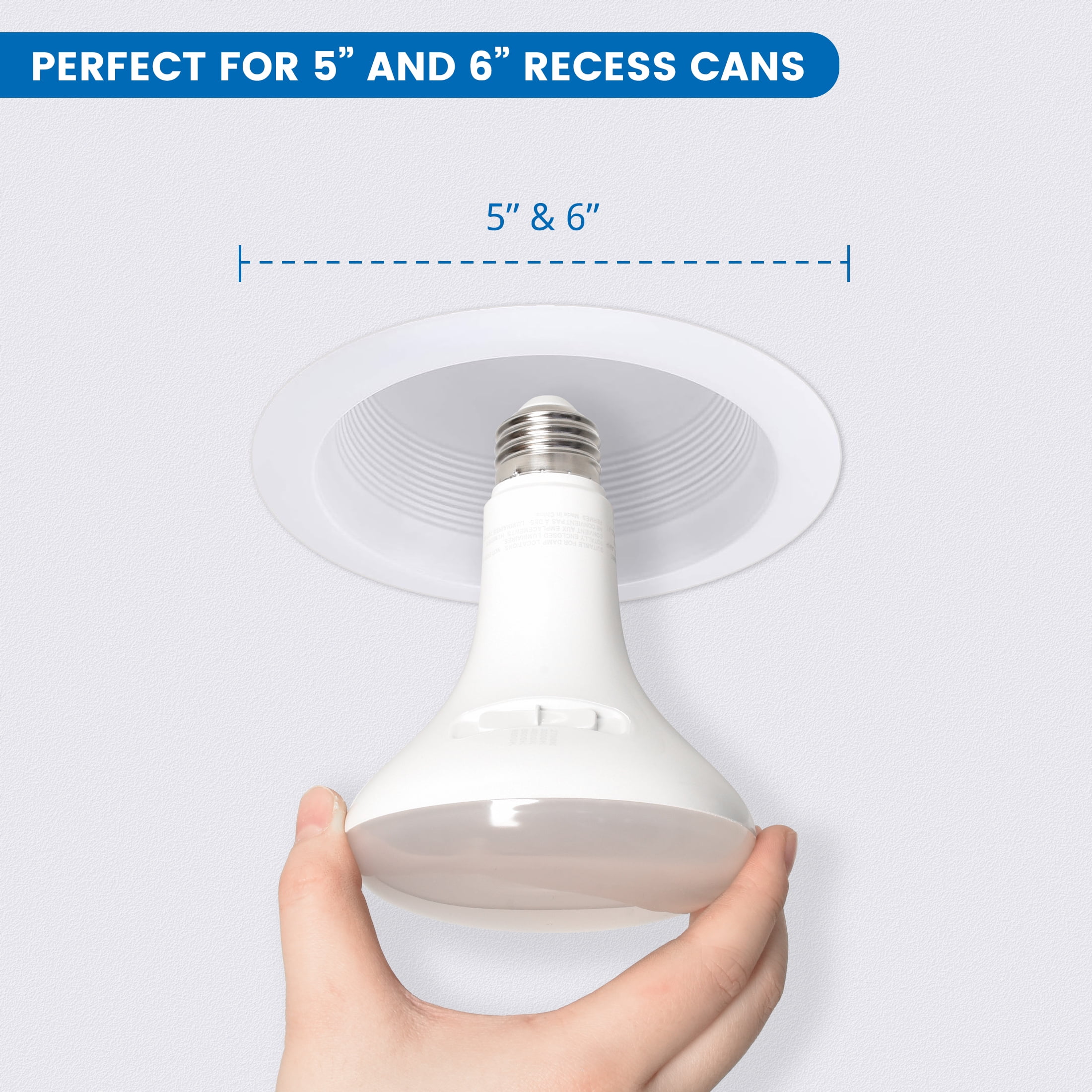 Great Value 5CCT LED BR30 Floodlight Bulb, 10W(65W Equivalent), E26 Medium Base Dimmable, 8 pack