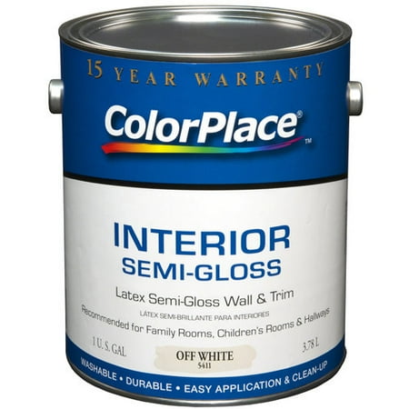 Color Place Interior Semi-Gloss Latex Paint, Off-White