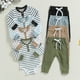 thumbnail image 3 of Ropa de rayas acanaladas para bebés, trajes para niños pequeños, Pelele de algodón suave de manga larga, pantalones, conjunto de 2 piezas, prendas de vestir para niños pequeños, Otoño, nuevo, 3 of 4