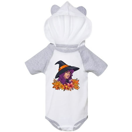 

Inktastic Witch with Autumn Flowers and Leaves Gift Baby Boy or Baby Girl Bodysuit