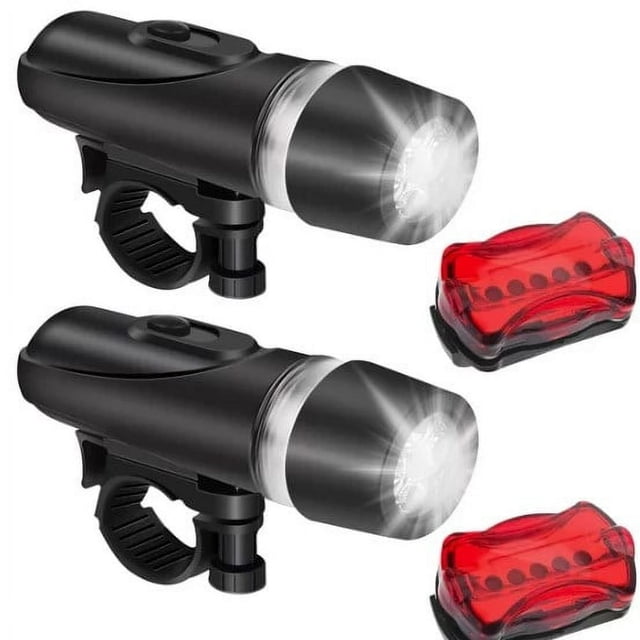 LED Bike Light Set Powerful LED Front Headlight and Back Taillight Waterproof 4 Lighting Modes Cycling Light Flashlight and Taillight Butterfly Mountain Road Bicycle Lights