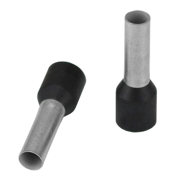 Virola de alambre Pacer, color negro, 10 AWG, 10 mm de longitud, paquete de 25 unidades