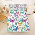 thumbnail image 5 of Erosebridal Colorful Butterfly Queen Sheet Sets,Watercolor Splash Ink Bed Set For Girls Kids 4 Pieces, 5 of 6