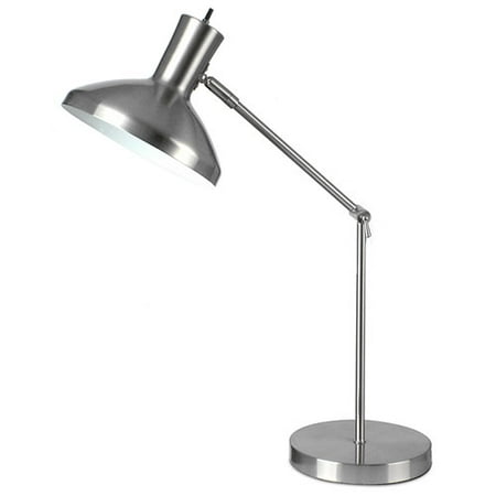 Brushed Steel Task Table Lamp With Adjustable Arm