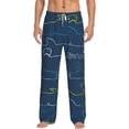 thumbnail image 1 of Kdxio Shark Pattern Men's Pajama Pants, Elastic Waist with Drawstring and Pockets, Comfortable Loungewear-X-Large, 1 of 6