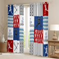 thumbnail image 2 of Castle Fairy Sport Lacrosse Black Out Curtains for Teens,Blue Red Curtains Pack of 2 (42x63 Each),Geometric Plaid Bedroom Curtains,Luxury Bedroom Decor, 2 of 6