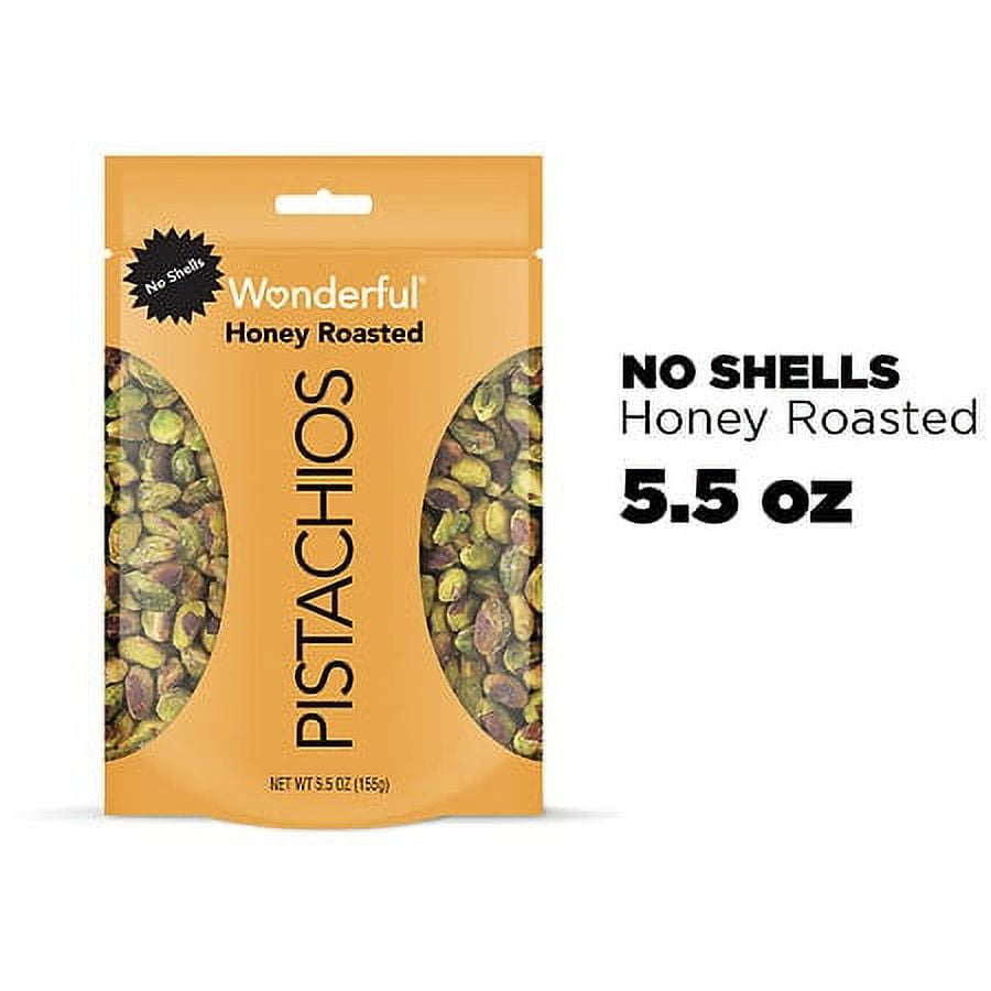 Wonderful No Shell Pistachios Honey Roasted 5.5 oz Pack of 2