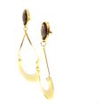 thumbnail image 3 of Clip-on Earrings Dangle Gold Tone Earrings 3 inch Long Crescent, 3 of 3