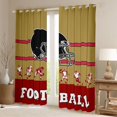 thumbnail image 2 of jejeloiu Football Sport Lover Curtains Pack of 2 (42x84 Each),Rugby Helmet Curtains Blackout,Red Brown Bedroom Curtains For Teens,Ultra Soft Home Decor, 2 of 6