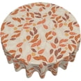 thumbnail image 2 of Fall Leaves Tablecloth Round 60 Ines Orange Autumn Leaf Vintage Decorative Table Cloth Washable Stain-Resistant Polyester Farmhouse Holiday Thanksgiving Autumn Harvest Table Cover For Party Picnic, 2 of 6