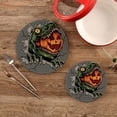 thumbnail image 2 of SKYSONIC Halloween Pumpkin Dinosaur Pot Holders Trivets, 2 Pcs Heat Resistant Trivets, Cotton Thread Weave Mats for Hot Pads Pans Pot Bowl Teapot for Kitchen Decor, 2 of 7