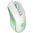 thumbnail image 1 of Ratón para Juegos con Cable, Ratón para Computadora USB con 4 Dpi Ajustables, 7 Luces de Respiración, 6 Botones, Ratones Pticos Ergonómicos para PC, Computadora Portátil, Ventanas, Mac, Vista, Linux, Jugador-blanco, 1 of 10