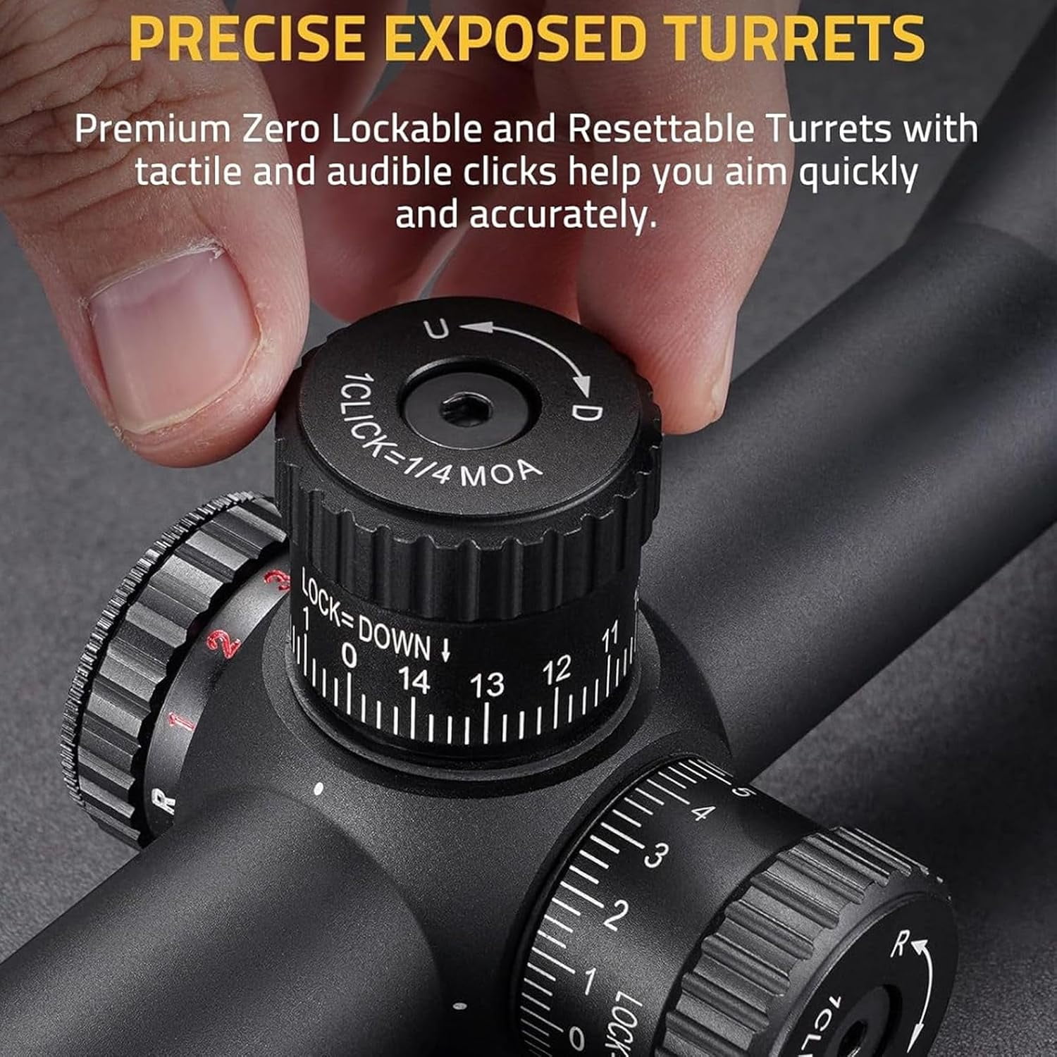 4-16X44AOE Rifle Scope, Red/Green Illuminated Mil-Dot Reticle, Front Parallax Adjustment, 1inch Tube, Medium to Long Range Optic