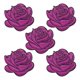 thumbnail image 1 of 5 Piezas de Parche Bordado de Rosa Morada, Parches Decorativos 3D para Coser/Planchar en Vestidos y Jeans de Mujer, 1 of 7