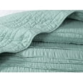 thumbnail image 5 of Chezmoi Collection Katy 3-Piece Frayed Edge 100% Washed Cotton Quilt Set, Soft-Finished Lightweight Bedspread All Season Bedding, King, Aqua, 5 of 9