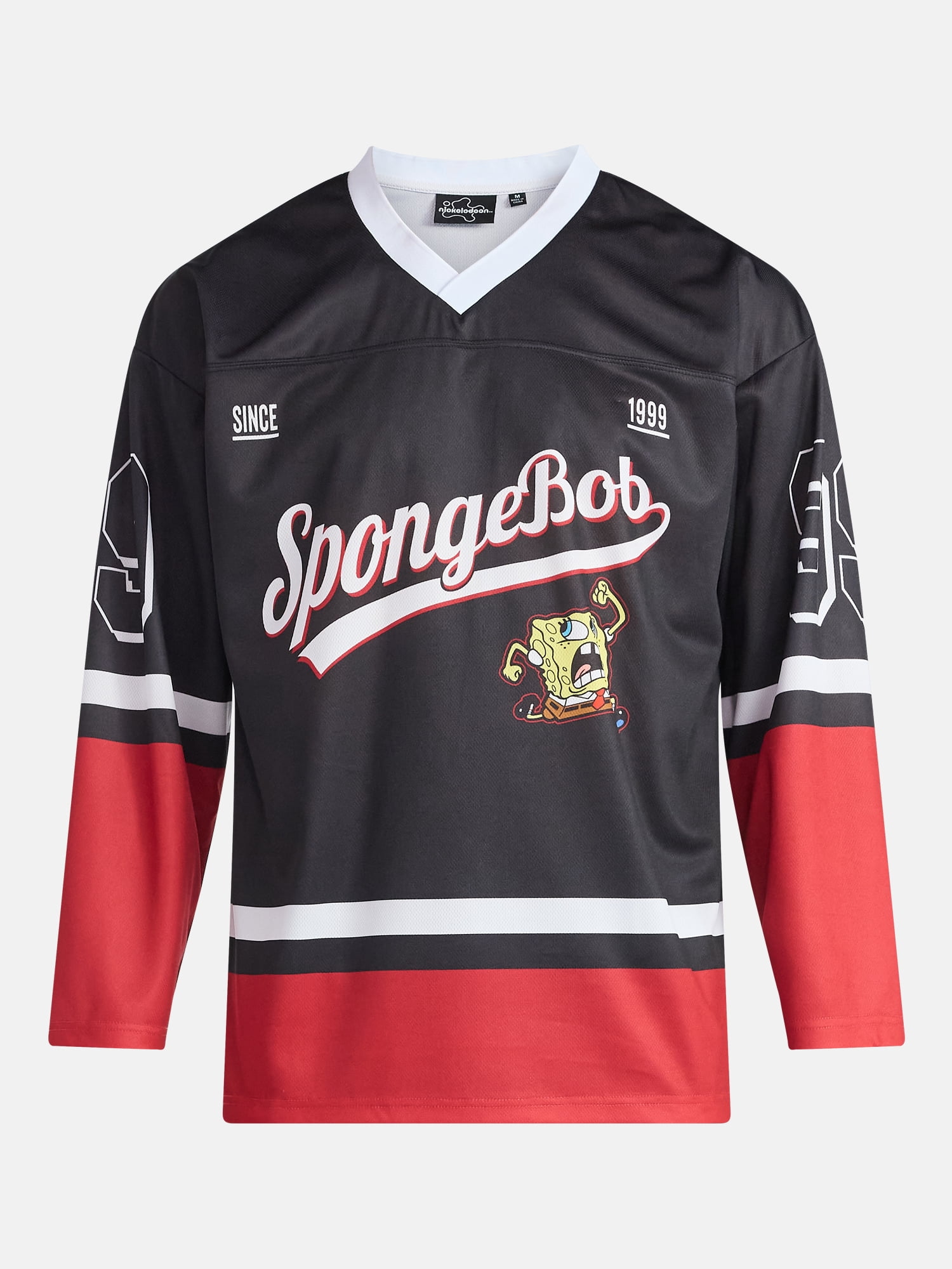 SpongeBob SquarePants Men's & Big Men's Graphic Hockey Jersey with Long Sleeves, Sizes S-3XL