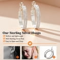 thumbnail image 5 of YEUOYEA Silver Plated Hoop Earrings for Women, Lightweight CZ Large Hoop Earrings, Jewelry Gift, 5 of 8