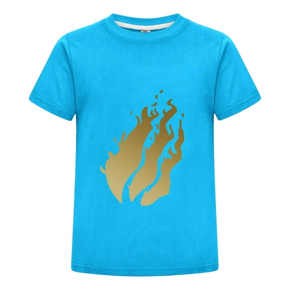 Boys Girls Gradient Flame Preston Playz Graphic T-Shirt – Cool Preston Design Cotton Tee for Fan Gift Top