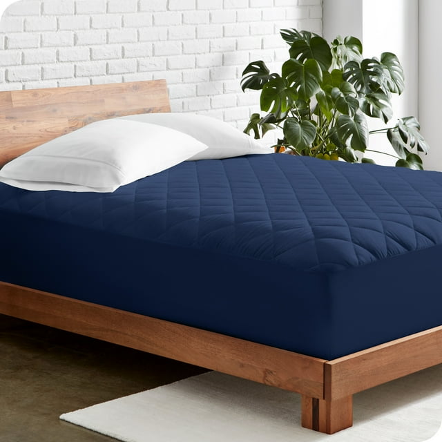 Bare Home Protège-Matelas Matelassé - Surmatelas Rafraîchissant - Housse Ajustée à Poche Profonde - Tête Fendue Flex Très Grand, Bleu Foncé