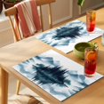 thumbnail image 4 of Green Ombre Landscape Placemats Set of 4 Watercolor Forest Lake Place Mats Indoor Wipeable Table Mats Washable Cloth Dining Table Placemats for Kitchen Holiday Party Home Decor 13x19 Inch, 4 of 9
