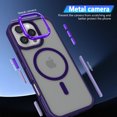 thumbnail image 4 of Strong Magnetic for iPhone 15 Pro Case, Military Grade Drop Protection, Compatible with MagSafe, [Metal Keys]Shockproof Translucent Matte Hard Back Soft Slim Phone Protective Case,Orange, 4 of 5