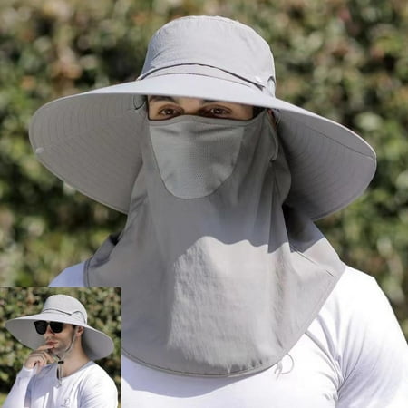 Detachable veil Fishing Sun Protection Hat For Men Mask Summer Lot P1 Face