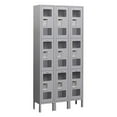 thumbnail image 3 of 12" Wide Triple Tier See-Through Metal Locker - 3 Wide - 6 Feet High - 12 Inches Deep - Gray - Unassembled, 3 of 3