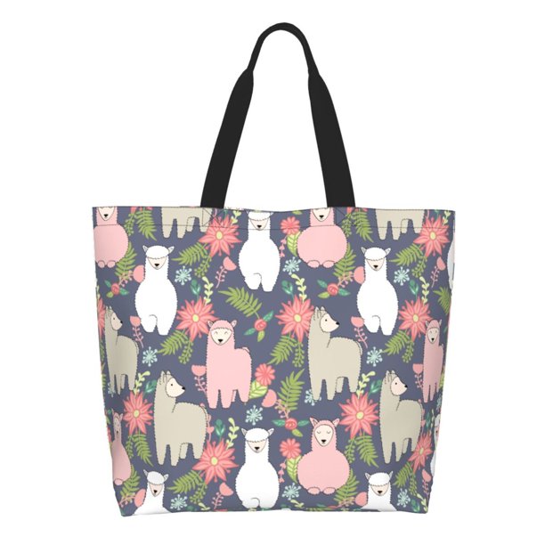 Easygdp Llamas Bolsas Tote para Mujer, Bolsos de Hombro para Viaje, Bolsos de Mano de Gran Capacidad para Compras y Trabajo