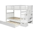 thumbnail image 2 of Harper & Bright Designs Twin over Twin/Full Bunk Bed with Twin Size Trundle, White, 2 of 8